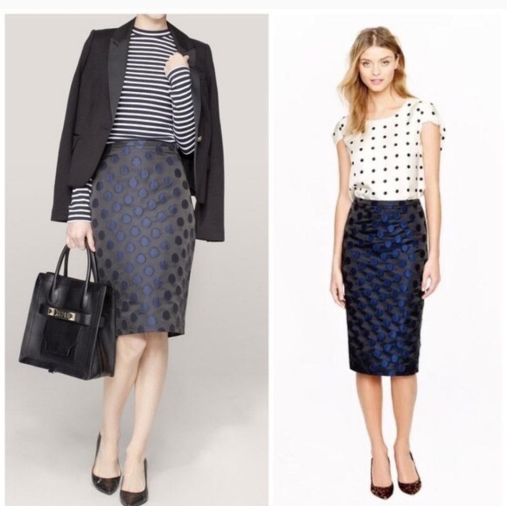 J. Crew - polka dot pencil skirt